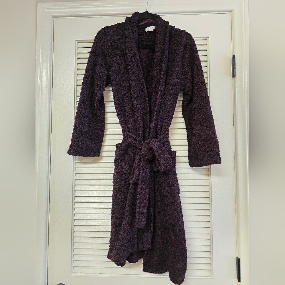 Charter Club - Cozy Black & Purple Robe With Pockets
